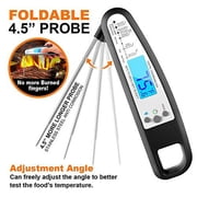 Instant Read Digital Thermometer for Meat, Food, Oven Baked. Black