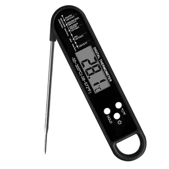 Instant Read Meat Thermometer | Digital Food Thermometer with Long Probe for Kitchen, BBQ, Grill & Candy Making | Fast & Accurate Cooking Thermometer