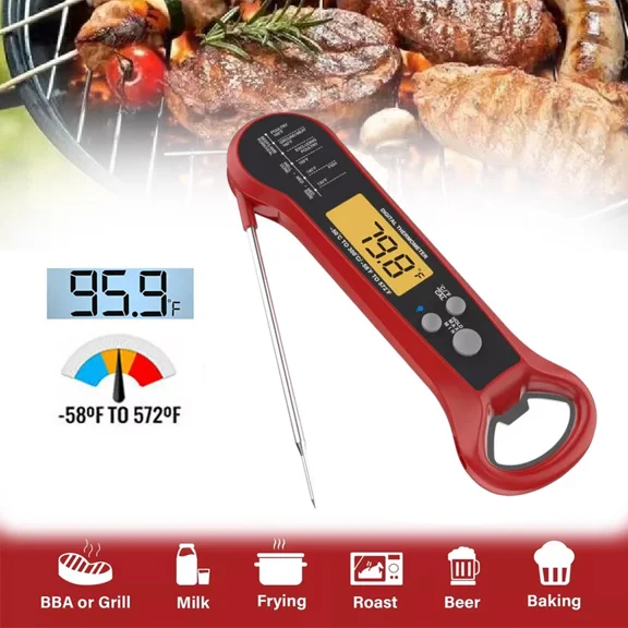 Instant Read Meat Thermometer Digital Lcd Cooking Bbq Grill Food Thermometer