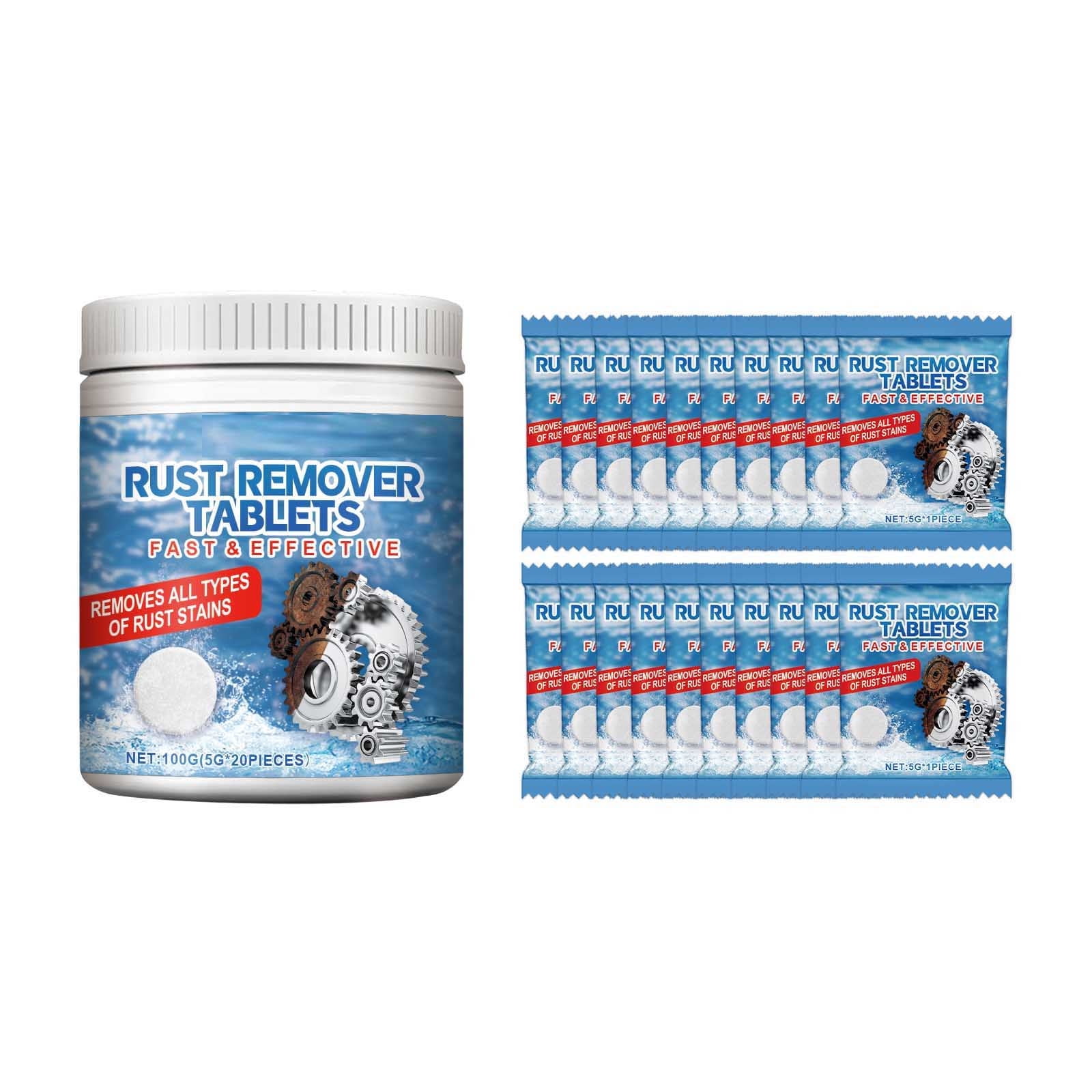 Instant Rust Stain Remover, Highly Concentrated Tablets, 20 Pcs / 3.53 ...
