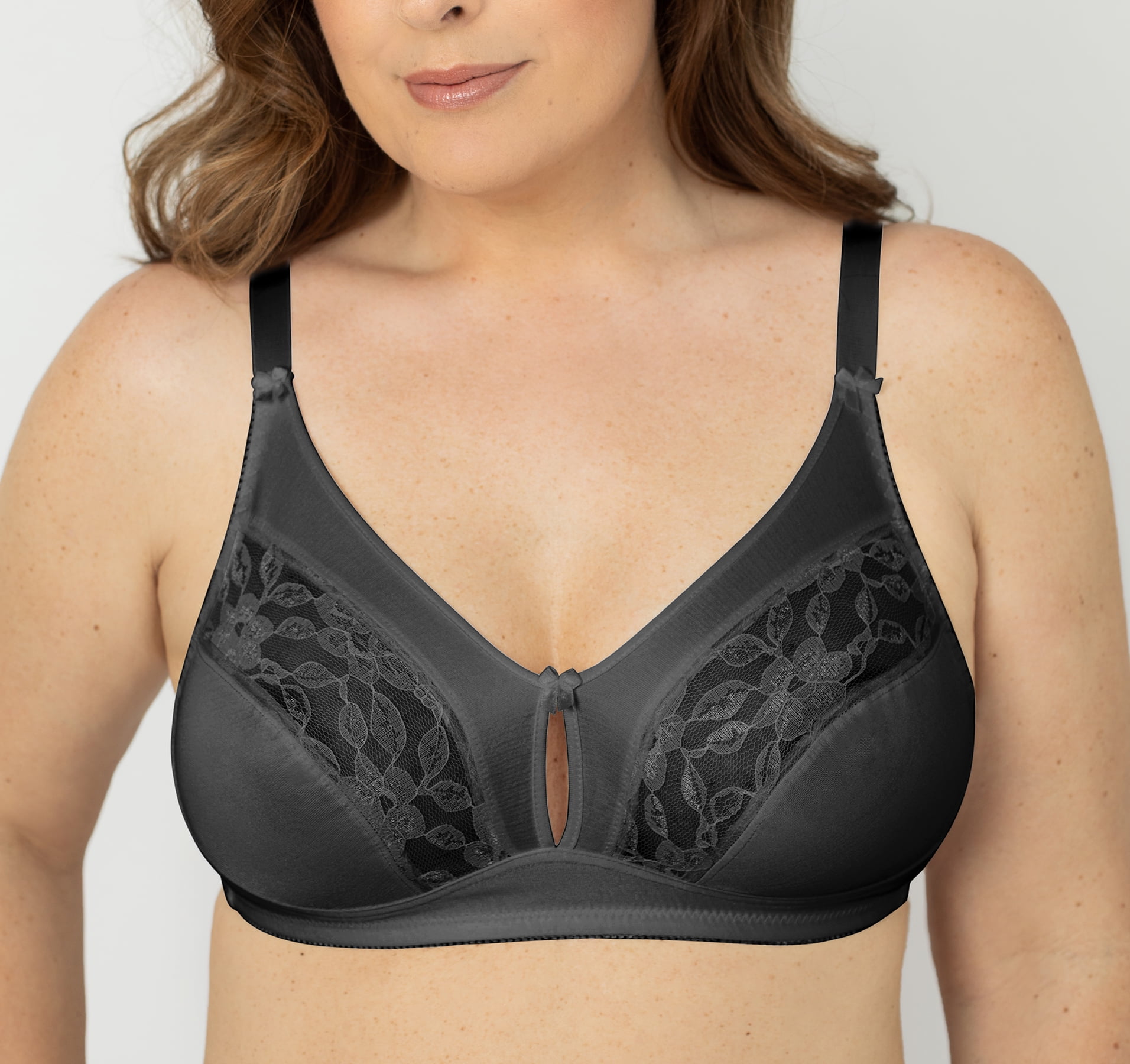 Instant Shaping 2 Pack Wire Free Tricot and Lace Keyhole Bra