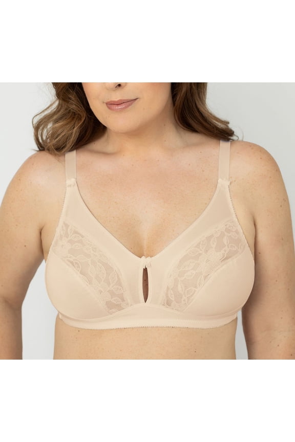 2 Pack Wire Free Tricot and Lace Keyhole Bra