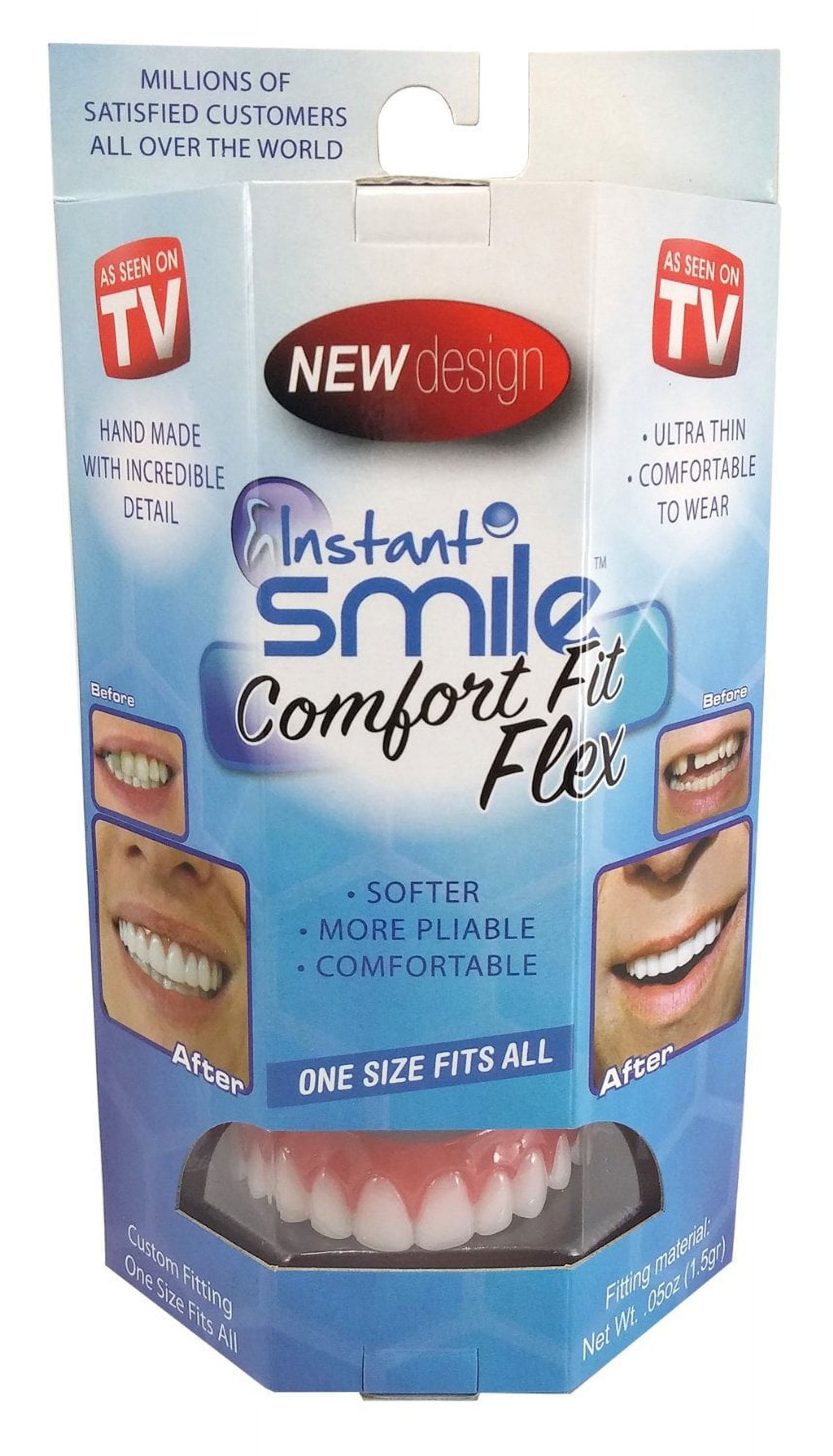 Instant Smile Comfort Fit Flex Teeth Top Cosmetic Veneer One Size Fits Most People
