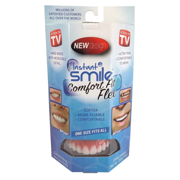 Instant Smile Comfort Fit Flex Teeth Top Cosmetic Veneer One Size Fits Most People