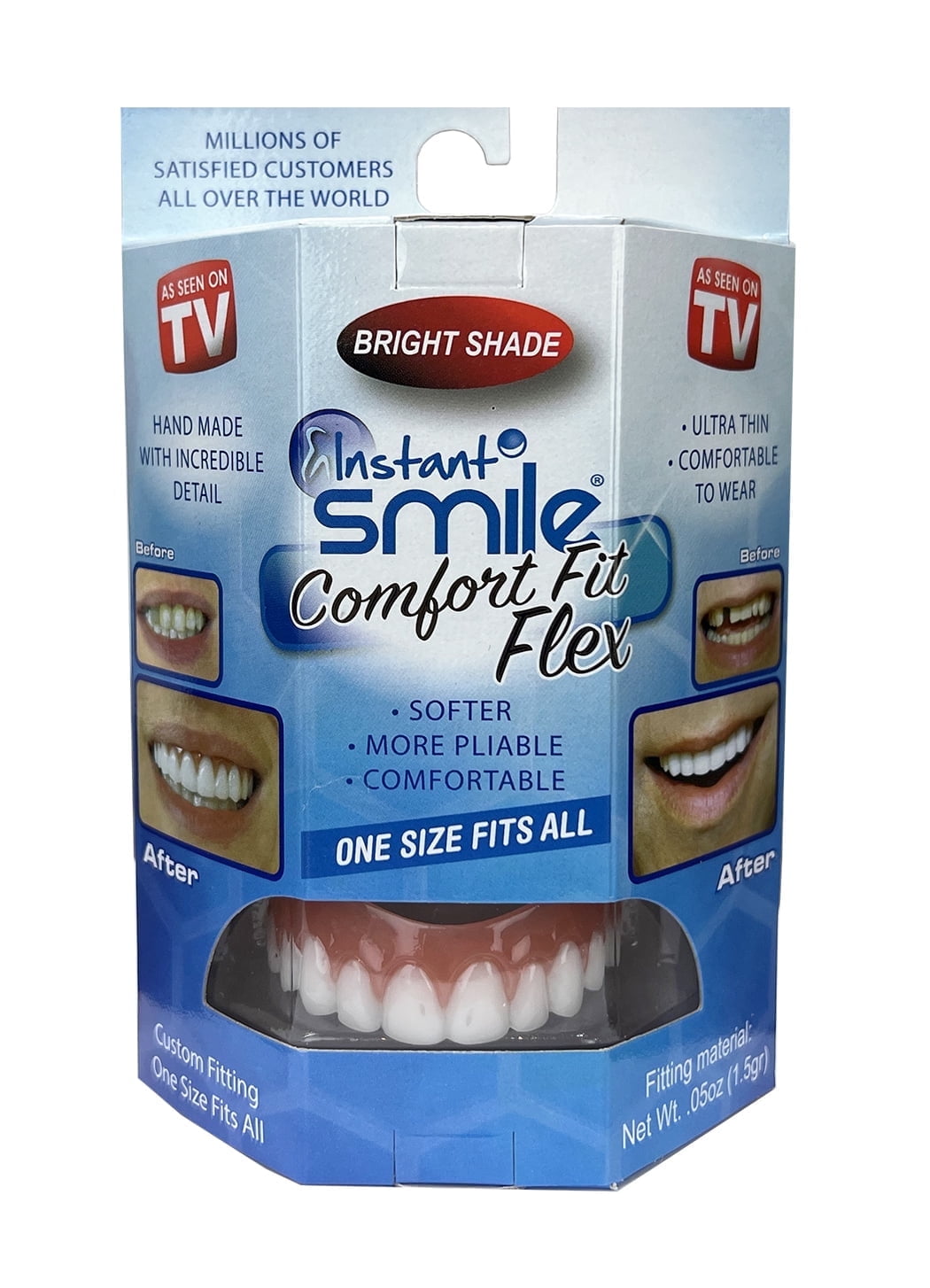 Instant Smile Comfort Fit Flex - Bright Shade - Upper Veneer Cosmetic Teeth