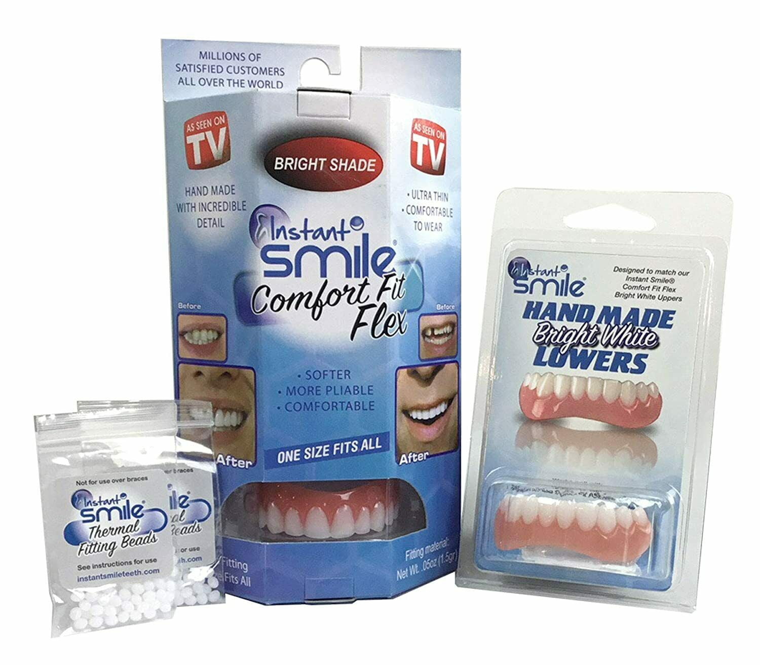 Instant Smile Bright White Makeover Set Adult Artificial SnapOn