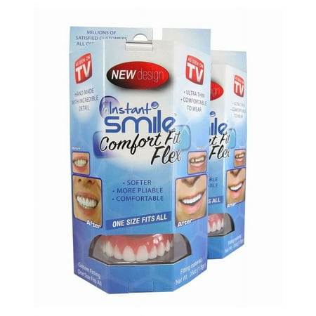 Instant Smile Flex 2 pack plus 2 beads- BRIGHT WHITE SHADE - One Size Fits Most