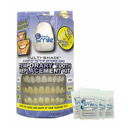 Instant Smile Multi-Shade Patented Temporary Tooth Repair Kit, 4 Extra Packs of Fitting Beads