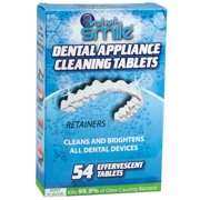 Instant Smile Retainers Mint Flavored Effervescent Denture Cleaning 54 Tablets