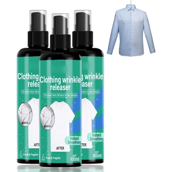 Instant Smoothing Wrinkle Releaser Spray, Wrinkle Releaser and Refresher Fabric Spray, Smooths Wrinkles on Clothes Without Ironing