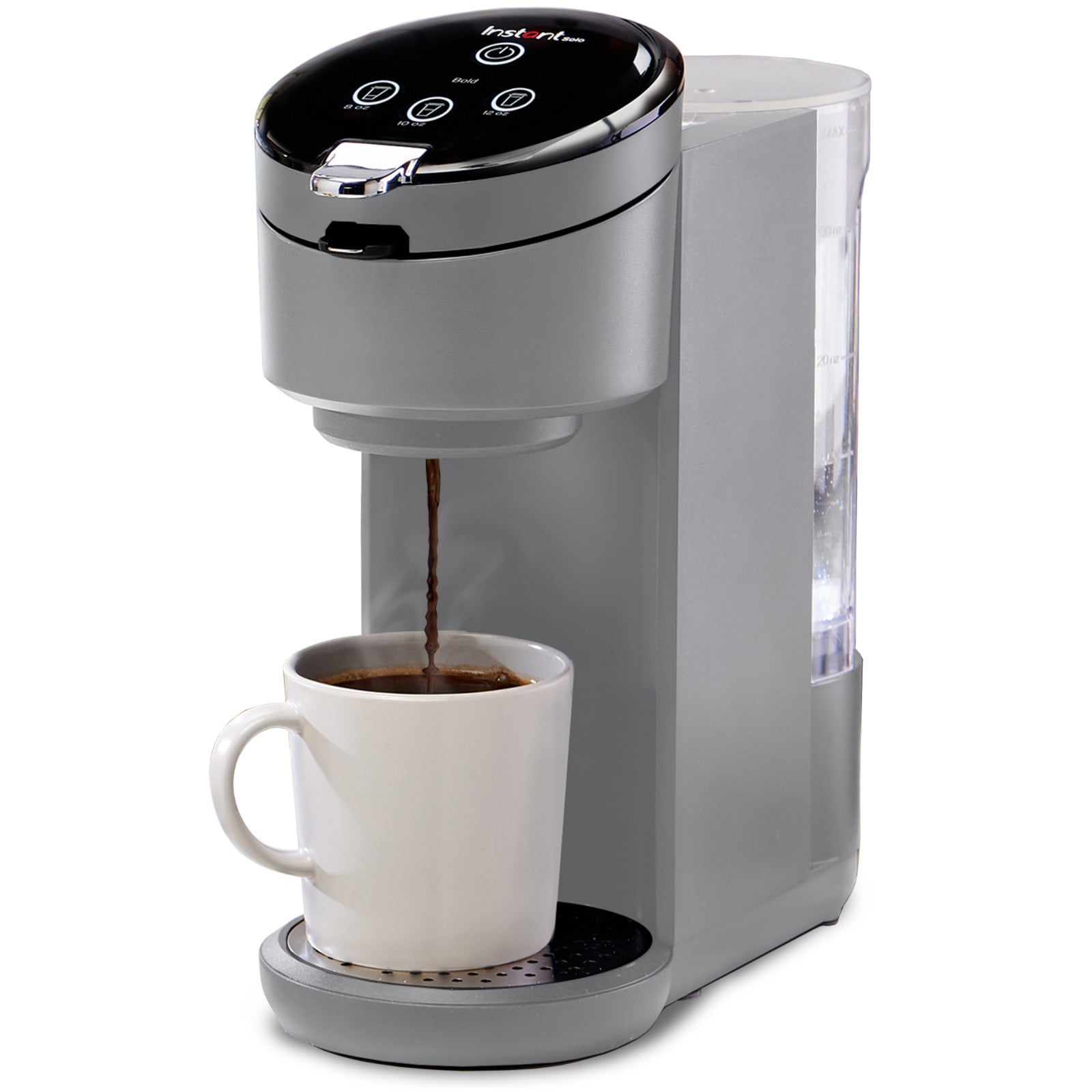 Instant Solo 2-in-1 Single Serve Coffee Maker for Ground Coffee or K-Cup  Pods with 3 Brew Sizes, Pink 