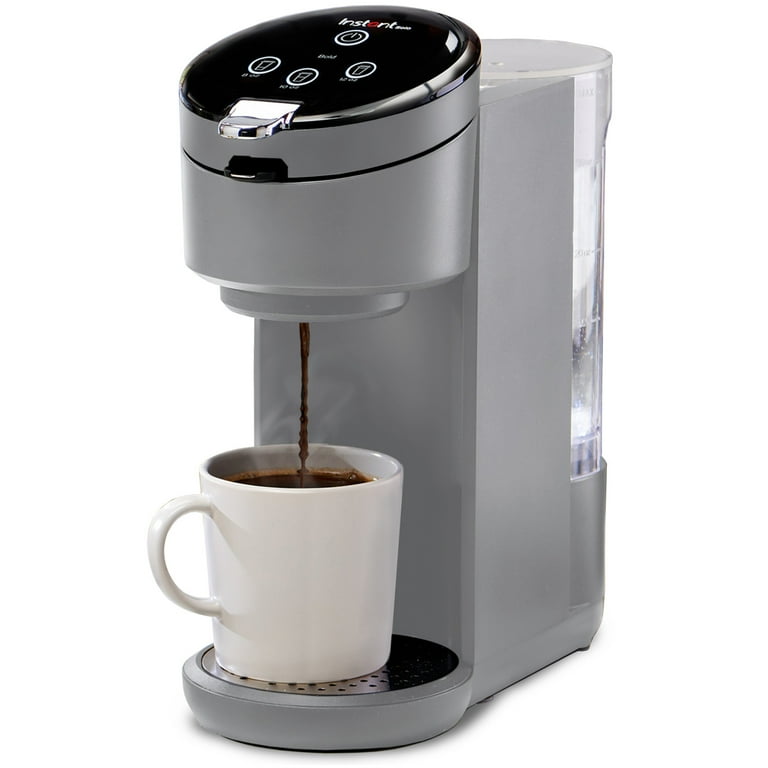 Instant Solo 2-in-1 Single Serve Coffee Maker for Ground Coffee or K-Cup  Pods with 3 Brew Sizes, White