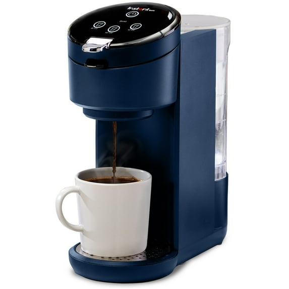 Instant Solo 2-in-1 Single Serve Coffee Maker for Ground Coffee or K-Cup Pods with 3 Brew Sizes, Navy