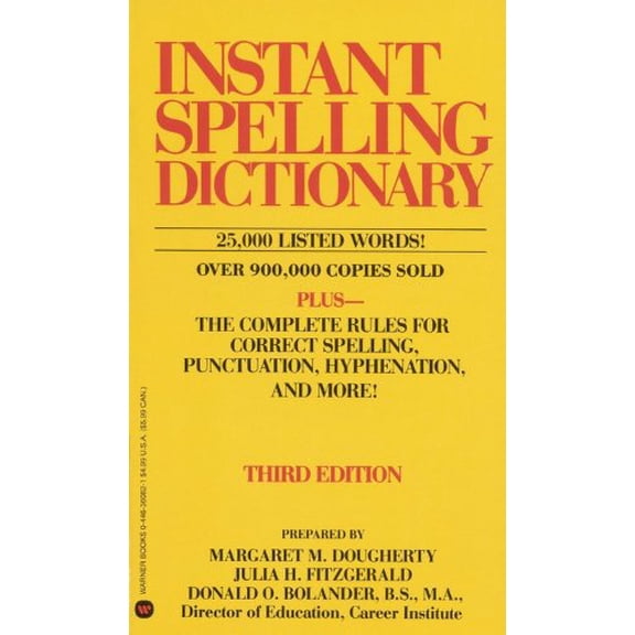 Pre-Owned Instant Spelling Dictionary, 9780446360821, 0446360821, Paperback, 3 edition