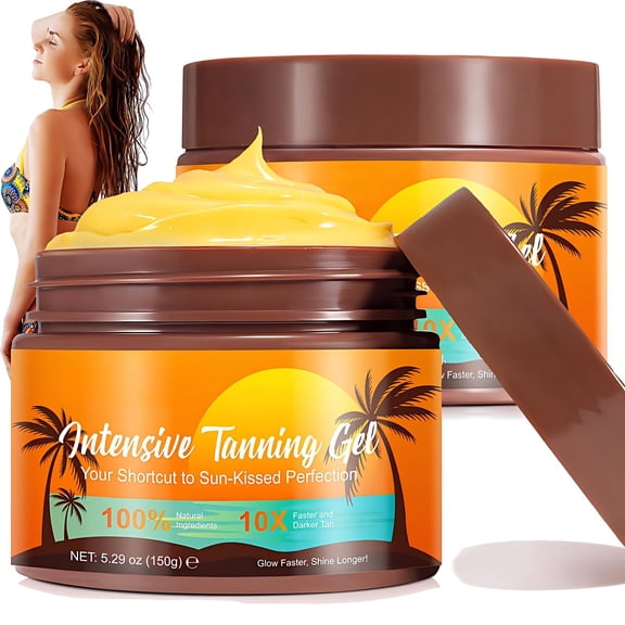 Instant Tan Enhancer, Glow Faster & Shine Longer, for Natural Tan, 5.29 OZ * 2 Pack