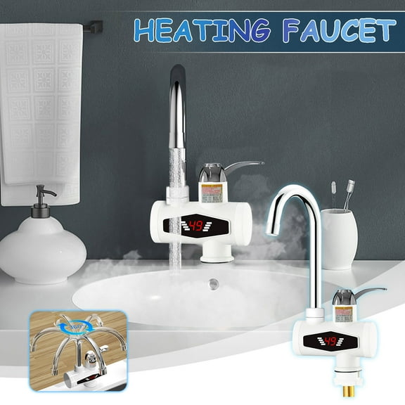Instant Tankless Hot Water Heater Faucet Kitchen Fast Heating Tap Water Faucet With LED Digital Display, Xinsrenus Under $5! Instant Tankless Hot Water Heater