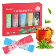 Instant Tea Powder, 20 Count, Instant Hot/Iced Tea 5 Flavor Variety, Jasmine Green Tea, Longjing Tea, Oolong Tea, Keemun Black Tea, Puer Tea, Gifts for Christmas