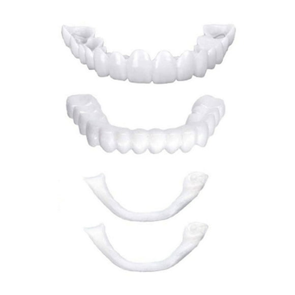 Instant Veneers Dentures Cosmetic Veneers Teeth Teeth Veneers Top And Bottom Snap On Dentures In Veneers Teeth Fix Your At Home In Minutes For Men Women With Bad Teeth 1 Pair(White,One Size)
