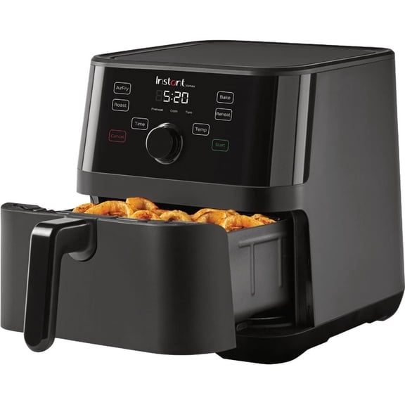 Instant Pot 5.7Qt VORTEX 4-in-1 Air Fryer, Crisps, Roasts, Reheats, Bakes with EvenCrisp Technology, Black
