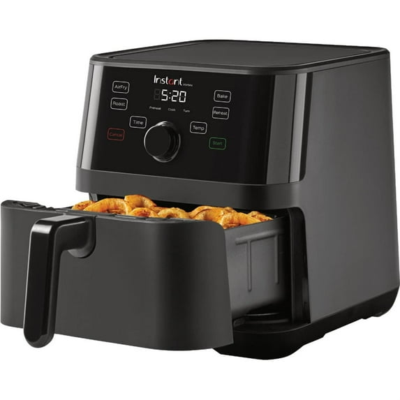 Instant Vortex 5.7QT Large Air Fryer Oven Combo Cookbook With 90 Recipes, Customizable Smart Cooking Programs, Nonstick and Dishwasher-Safe Basket, Black