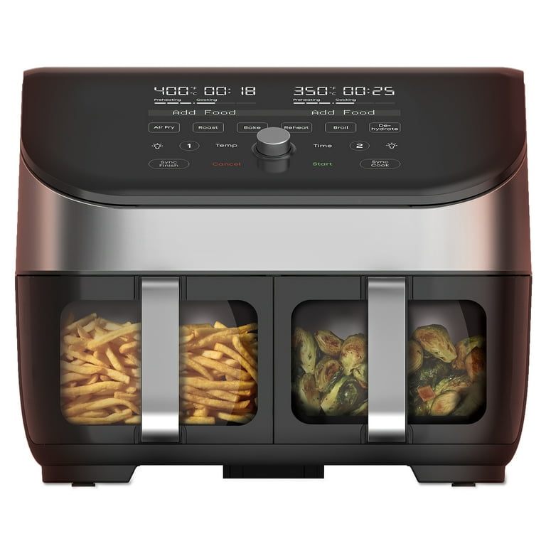 Instant Vortex Plus XL 8-Quart Air Fryer with Dual Baskets and Clear  Cooking Windows, Stainless Steel