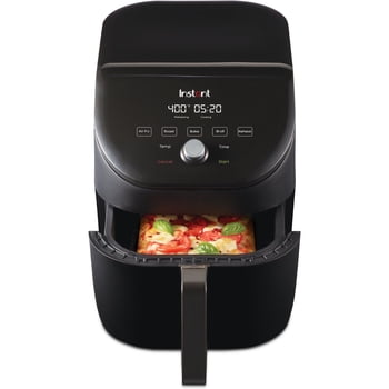Instant Pot 6Qt Vortex Slim XL 5-in-1 Compact Air Fryer, Air Fry, Crisp, Roast, Reheat, Bake, Broil, Nonstick, Dishwasher-Safe Basket, Space Saving, Black