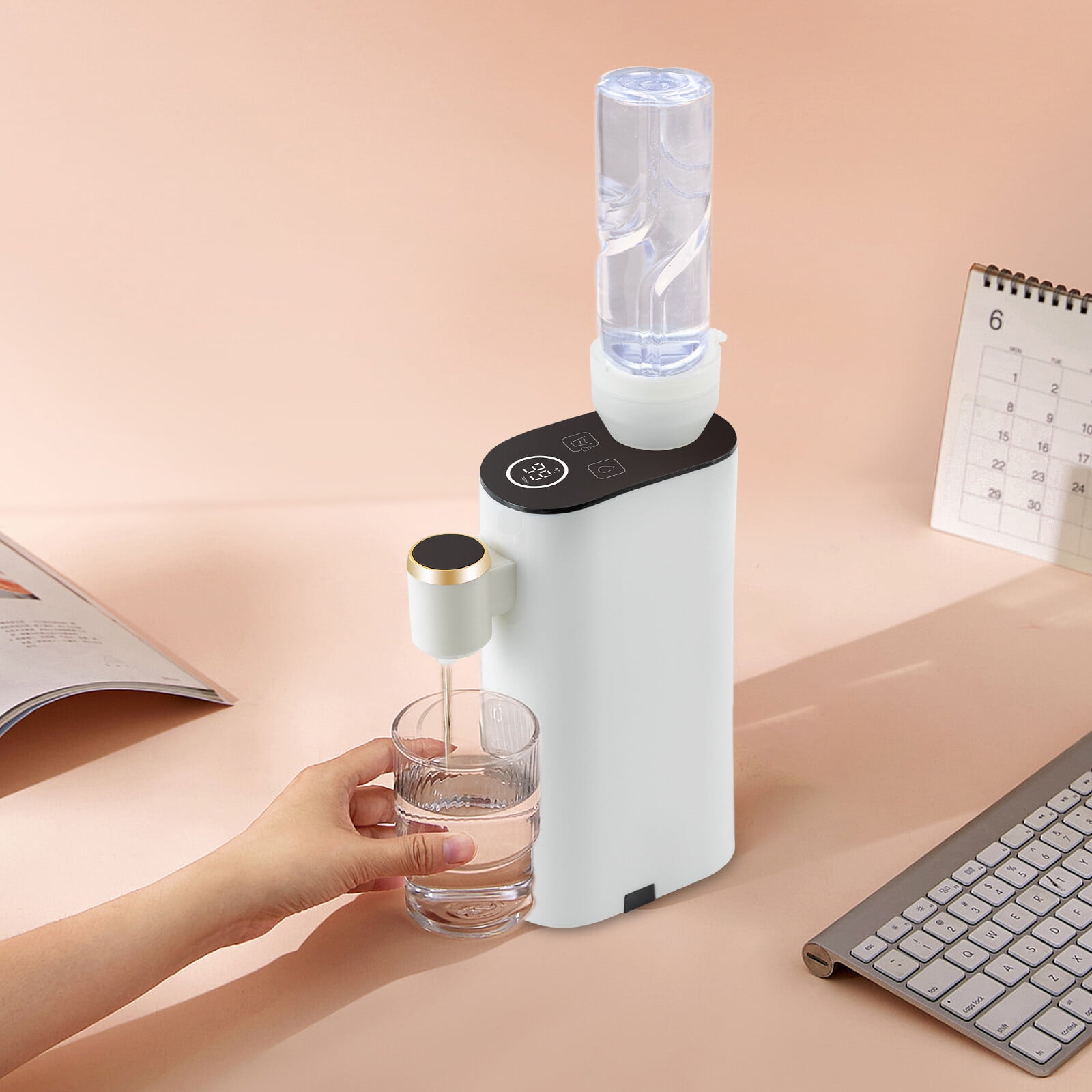 Instant Water Dispenser, 1500W Portable Travel Water Heater w/LED Display and Memory Function