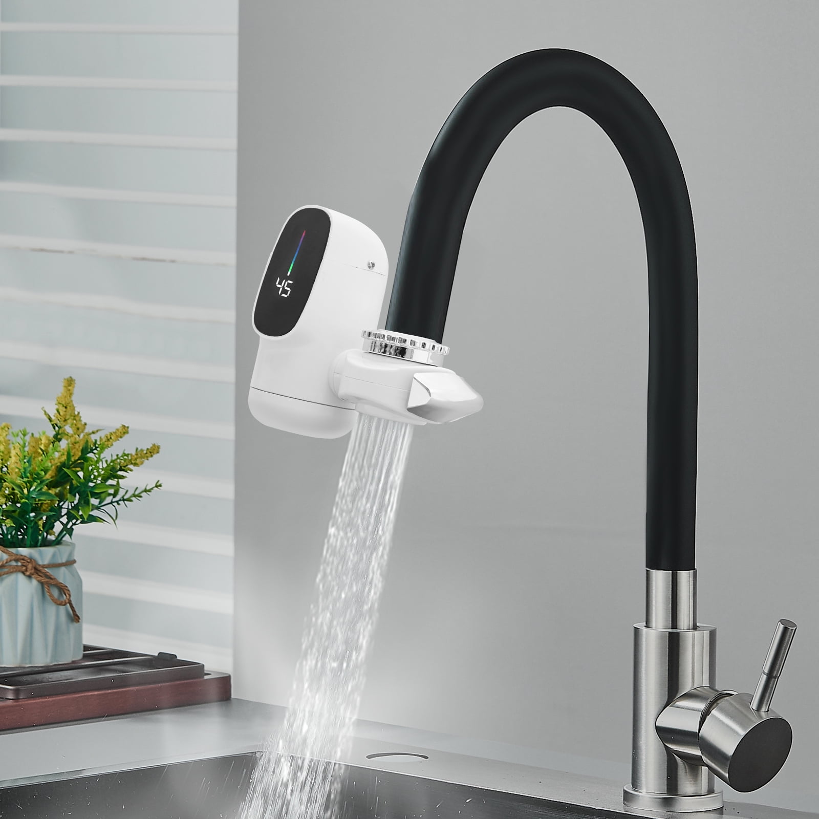 110V Instant Heating Faucet – Tankless Hot Water Tap, 3000W Electric Kitchen Faucet With Temperature Display