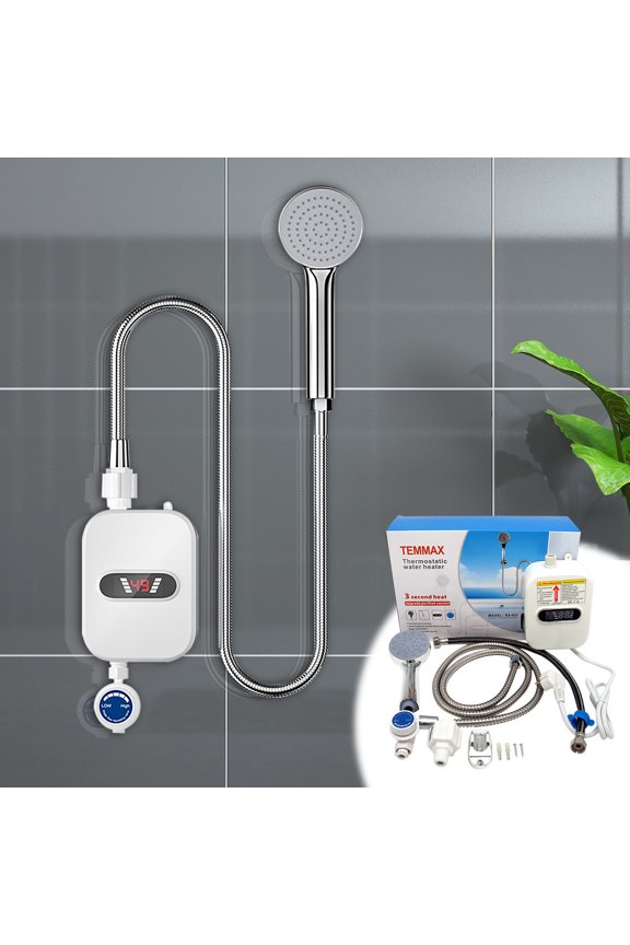 Instant Water Heater Electric Tankless Water Heater, 3 Second Fast Heating Constant Temperature Hot Water System Energy Saving Design, For Kitchen Sink Bathroom RV Apartment Use