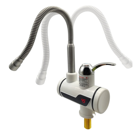 Instant Water Heater Faucet Tankless Heaters Kitchen Hot Water Tap Bathroom Heating Electric 220 Stainless Steel Shell