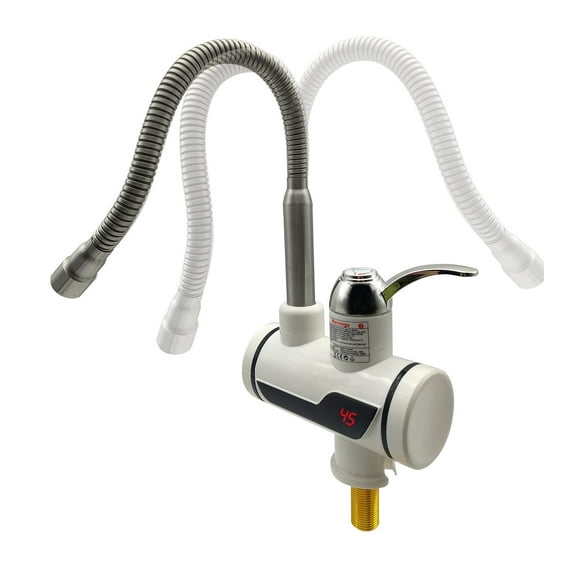 Instant Water Heater Faucet Tankless Heaters Kitchen Hot Water Tap Bathroom Heating Electric Stainless Steel Shell