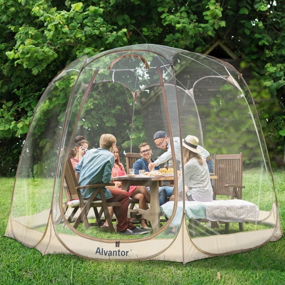 Winter Pop Up Bubble Tent - 12'x12' Instant Igloo Tent,Weatherproof Shelter, Cold-Resistant,Spacious for 8-10 Adults, 360° Transparent PVC Windows, Easy Setup & Foldable for Camping, Parties, Outdoor