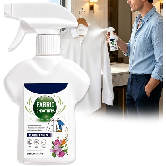Instant Wrinkle Release Fabric Spray, Anti-Static Quick-Dry Clothing Wrinkle Release Fabric Spray,No Iron Wrinkle Remover for Shirts, Dresses, Suits(1Pcs)