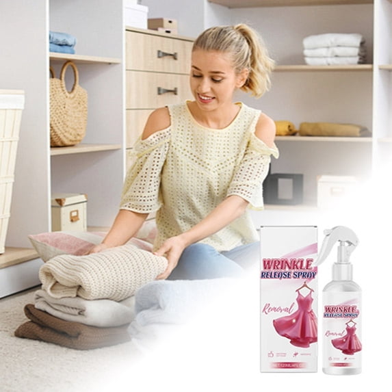 Instant Wrinkle Release Spray No-Iron Fabric Refresher with Fresh Scent Gentle Wrinkle Remover for Clothes Linens Drapes Home Laundry Travel Use