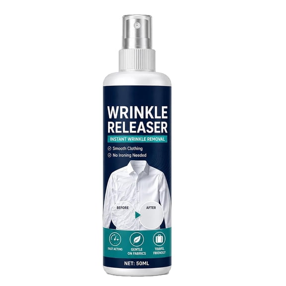 Instant Wrinkle Release Spray, Wrinkle Release Spray Travel Size, No-Iron Fabric Spray for Clothes, Anti-Crease & Static Free Clothing Care