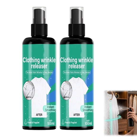 Instant Wrinkle Releaser Spray – Smooths Creases In Seconds, No Iron Needed,Fabric Care Spray,Safe On Linen & Cotton