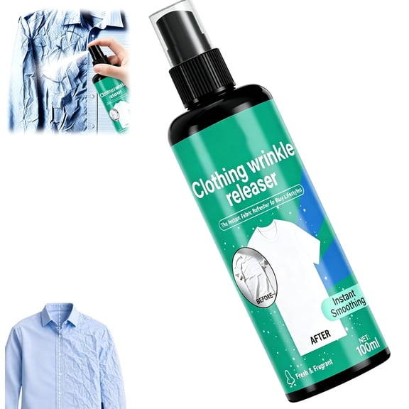 Instant Wrinkle Releaser Spray – Smooths Creases In Seconds, Anti Static and Wrinkle Sprays for Clothing and Fabric, Gentle No Washing Formula for Home or Travel