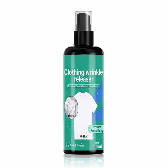 Instant Wrinkle Releaser Spray – Smooths Creases In Seconds, Anti Static and Wrinkle Sprays for Clothing and Fabric, Gentle No Washing Formula for Travel, Home, Business Trips (1PC)