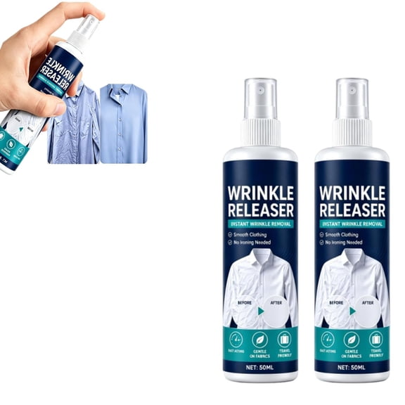 Instant Wrinkle Releaser Spray – Smooths Creases In Seconds, No Iron, Travel-Ready, Static-Free & Fresh, Quick-Dry Fabric Wrinkle Remover & Static Eliminator For Clothes, Delicate Fabrics