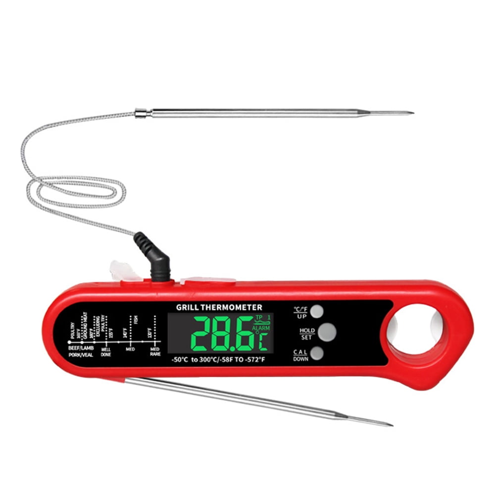 Instant read meat thermometer for grilling and cooking calibrated