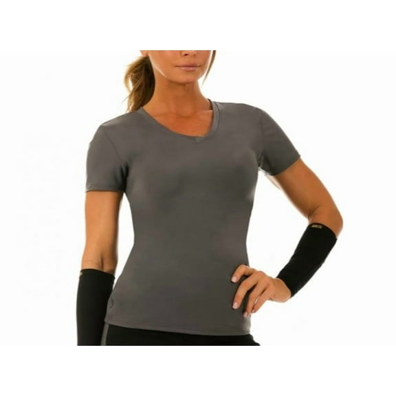 InstantFigure Activewear Compression Short Sleeve V-Neck Top AWT023