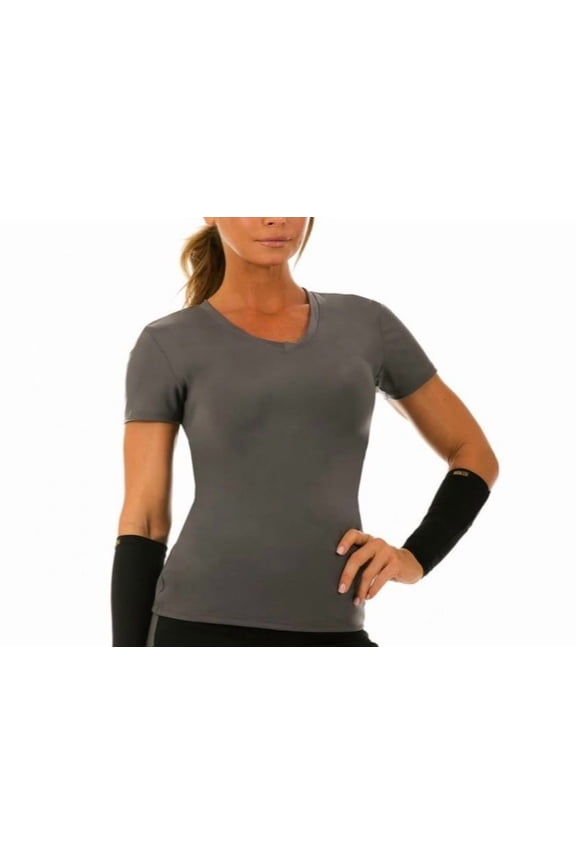InstantFigure Activewear Compression Short Sleeve V-Neck Top AWT023