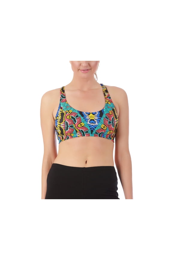 InstantFigure Activewear Printed Racer Back Crop Top -145019