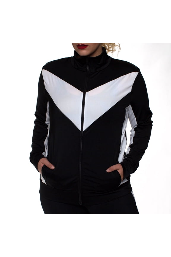 InstantFigure Curvy Plus Size Activewear Compression Jacket AWJ029C