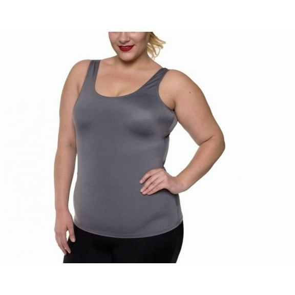 InstantFigure Curvy Plus Size Activewear Scoop Neck Tank Top WA40021C