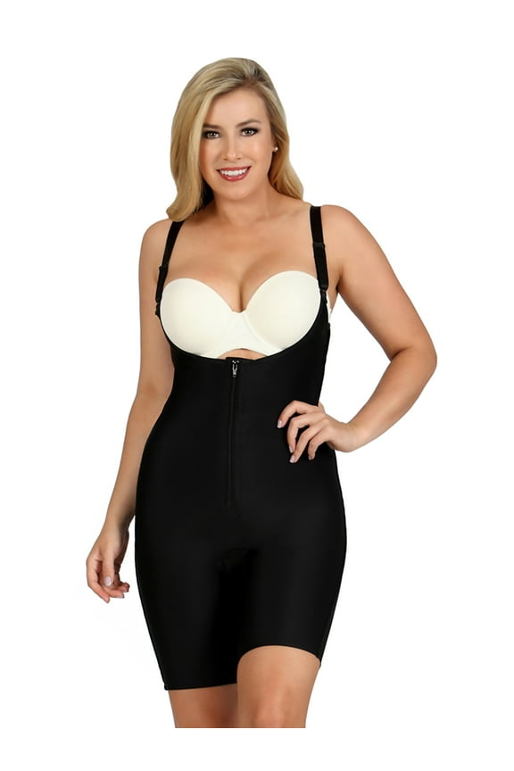 Women's InstantFigure MD202 InstantRecoveryMD UnderBust Bodyshort w/ Front Zip (Black 2X)
