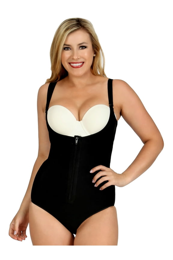 Women's InstantFigure MD200 InstantRecoveryMD Under Bust Brief Bodysuit w/ Zip (Black 2X)