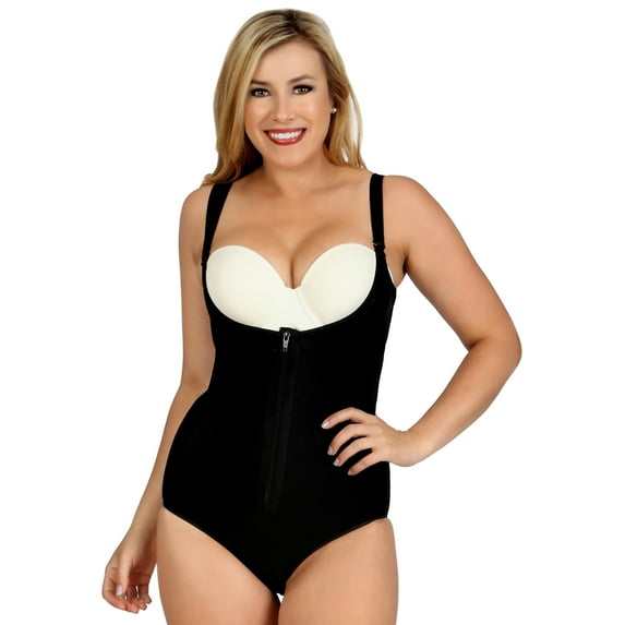 Women's InstantFigure MD200 InstantRecoveryMD Under Bust Brief Bodysuit w/ Zip (Black 2X)