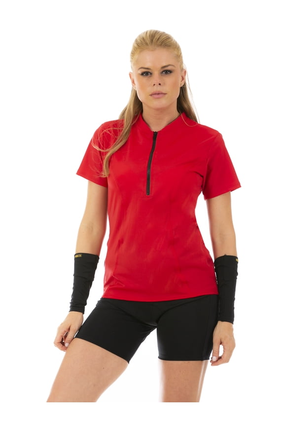 InstantFigure Cycling Compression Solid Zip Up Bike Top AWT028