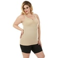 thumbnail image 1 of Women's InstantFigure T40011X Curvy Hi-Back Shirred Front Tank Top (Nude 3XL), 1 of 2